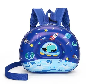 28*12*23cm blue Anti-lost eggshell backpack with traction rope children's cartoon school bag travel bag AZ19154