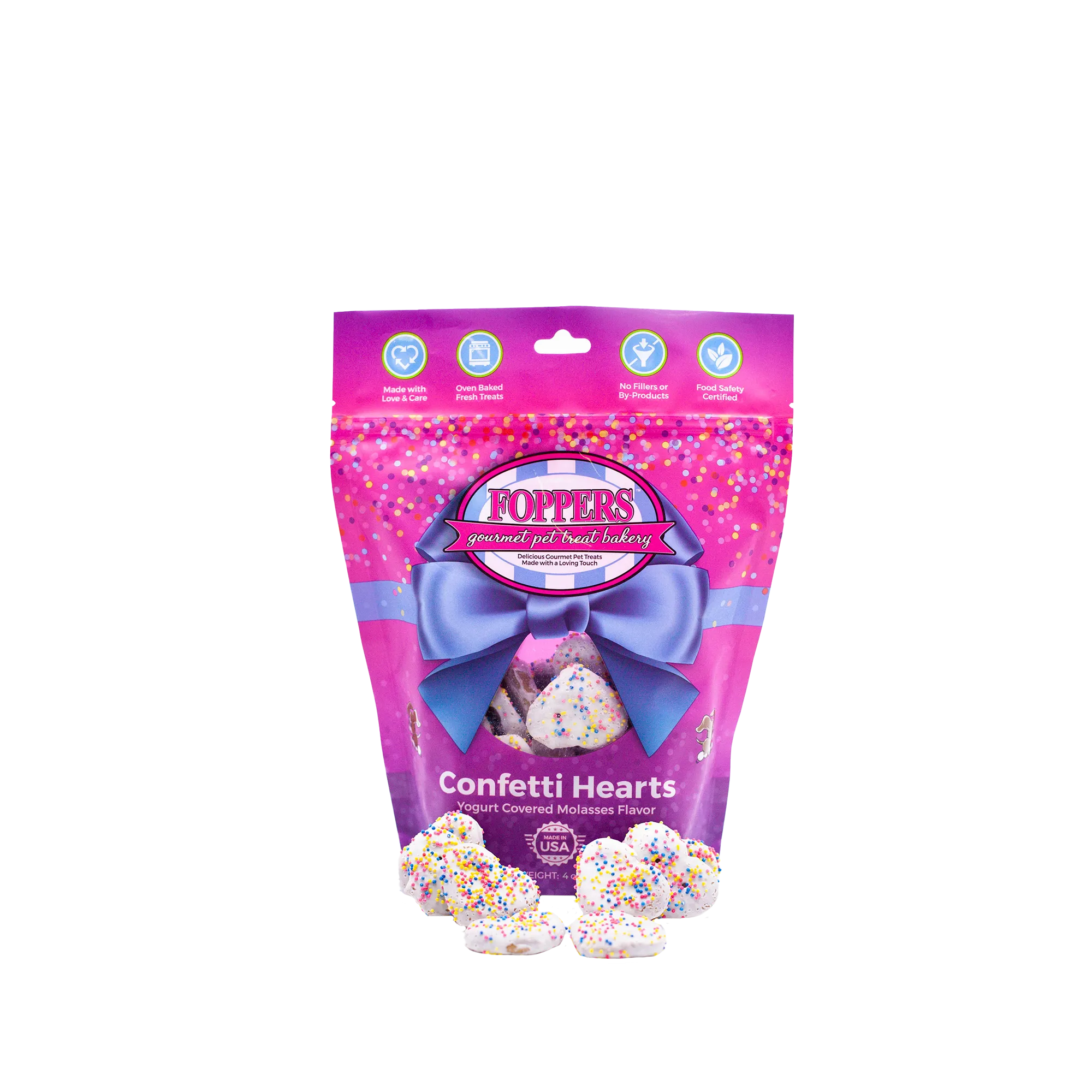 4 oz. Yogurt Coated Confetti Hearts