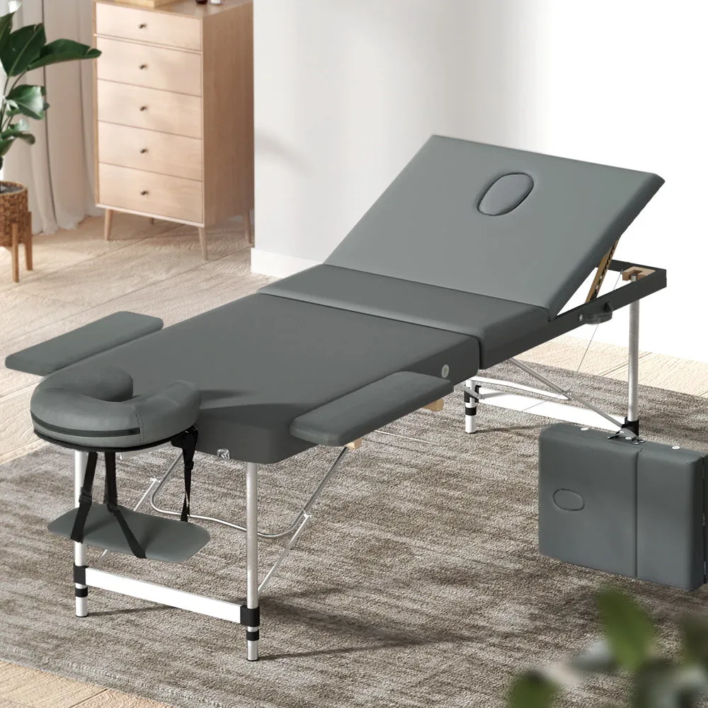 8-Height Adjustable Portable Massage Table Set, Grey – Zenses