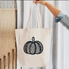 Accessories/Gifts - Leopard Pumpkin Canvas Tote