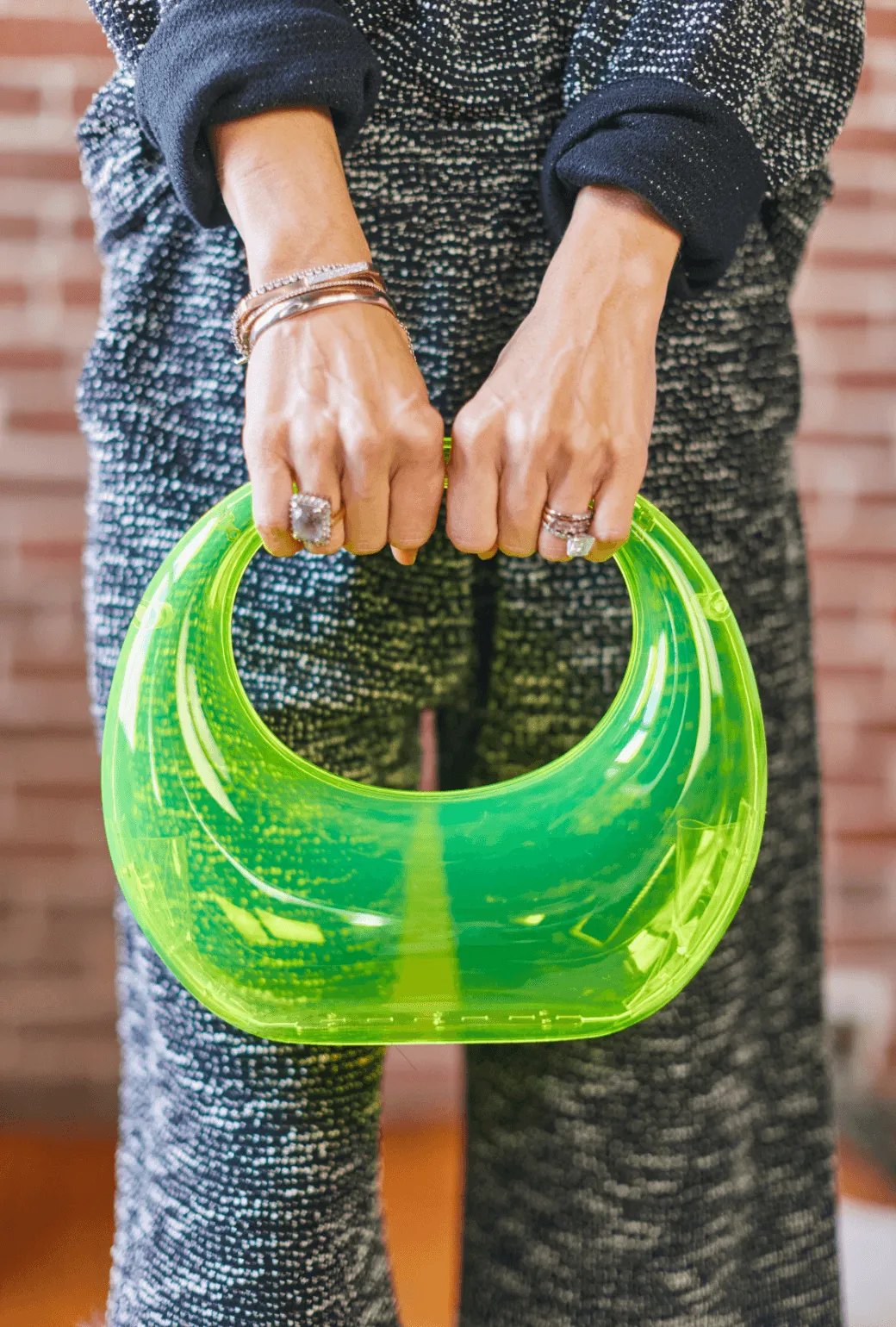 Acrylic Bubble Bag - Neon Green