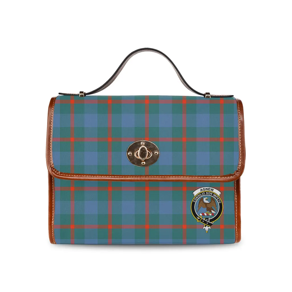 Agnew Ancient Tartan Waterproof Canvas Bag with Family Crest