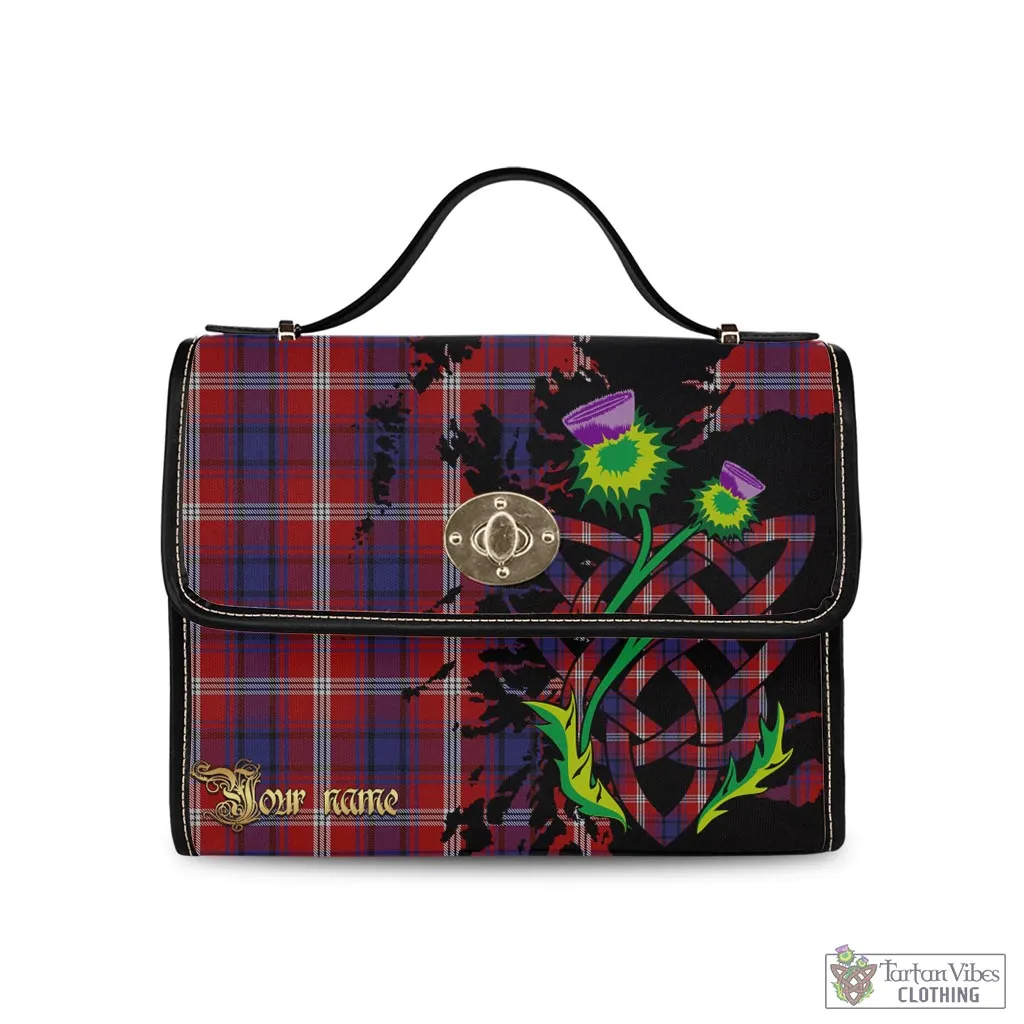 Ainslie Tartan Waterproof Canvas Bag with Scotland Map and Thistle Celtic Accents