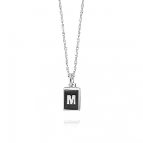 Alphabet Initial Recycled Sterling Silver M Necklace BETM_SLV