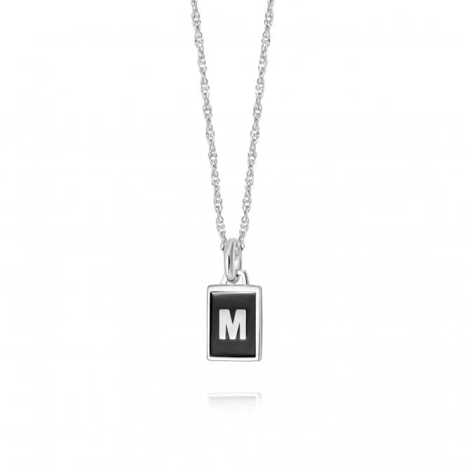 Alphabet Initial Recycled Sterling Silver M Necklace BETM_SLV