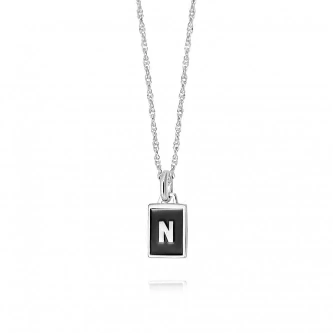 Alphabet Initial Recycled Sterling Silver N Necklace BETN_SLV