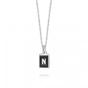 Alphabet Initial Recycled Sterling Silver N Necklace BETN_SLV