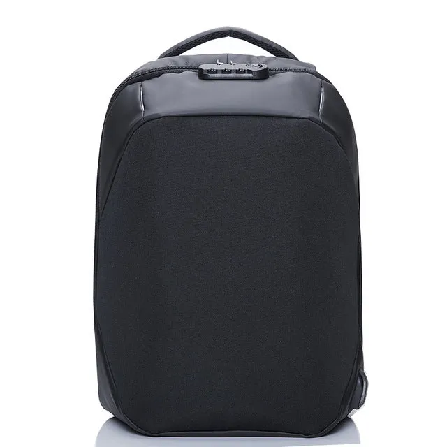 Anti-theft 15.6 inch Laptop Backpack With External USB Charge - Black,Gray