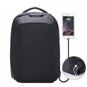 Anti-theft 15.6 inch Laptop Backpack With External USB Charge - Black,Gray