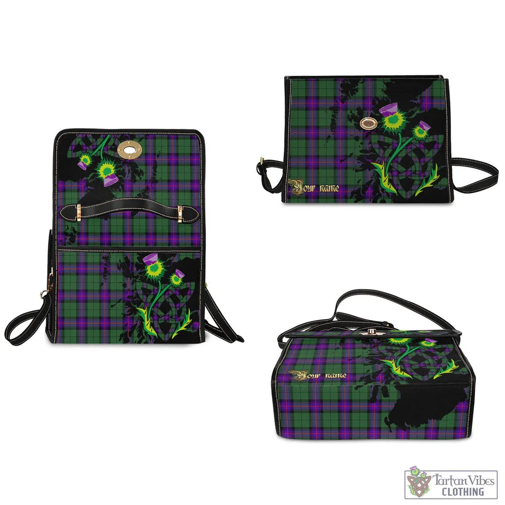 Armstrong Modern Tartan Waterproof Canvas Bag with Scotland Map and Thistle Celtic Accents