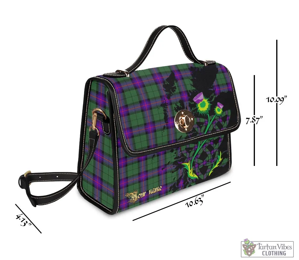 Armstrong Modern Tartan Waterproof Canvas Bag with Scotland Map and Thistle Celtic Accents