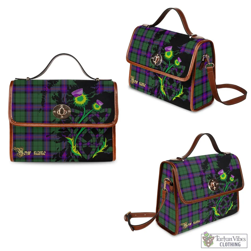 Armstrong Modern Tartan Waterproof Canvas Bag with Scotland Map and Thistle Celtic Accents