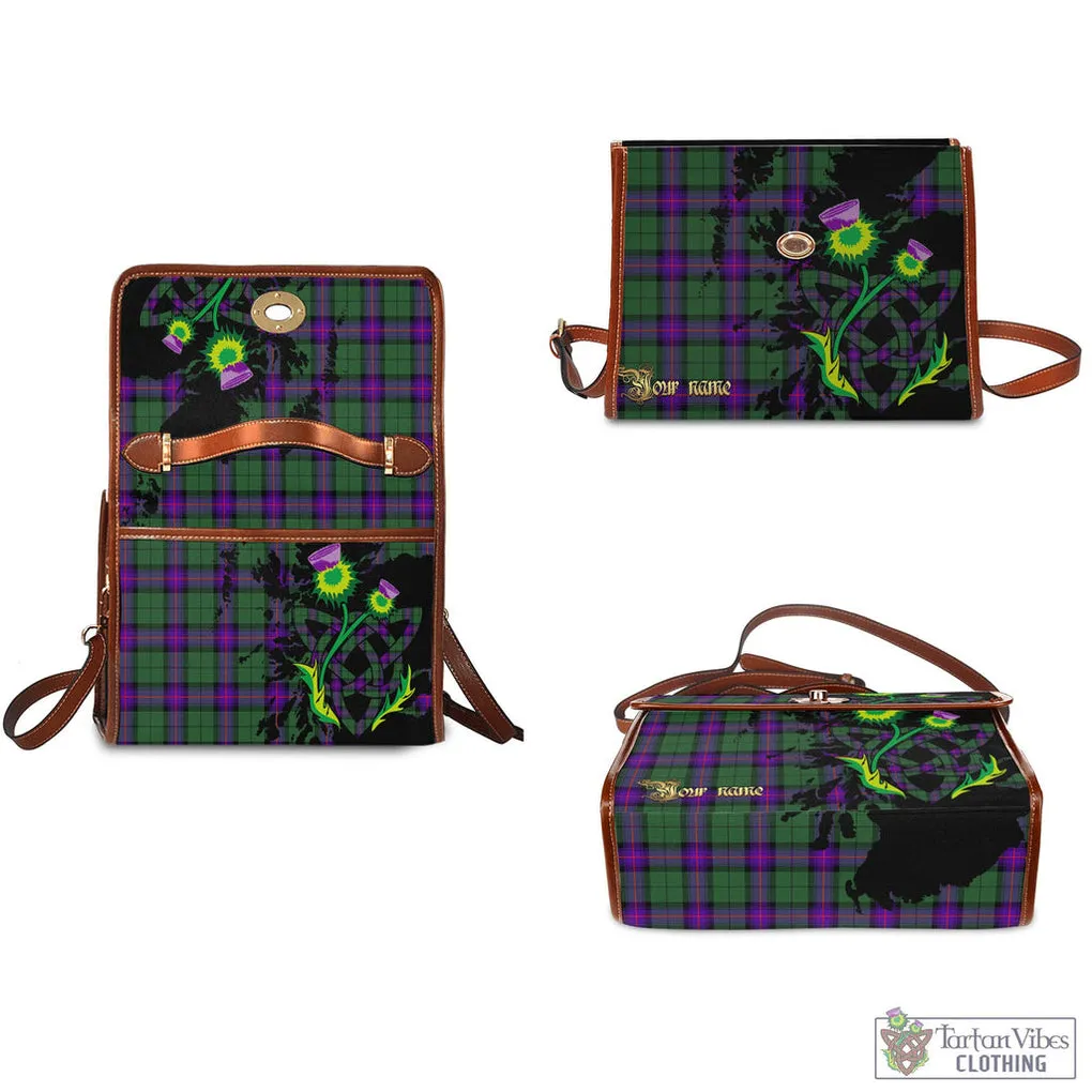 Armstrong Modern Tartan Waterproof Canvas Bag with Scotland Map and Thistle Celtic Accents