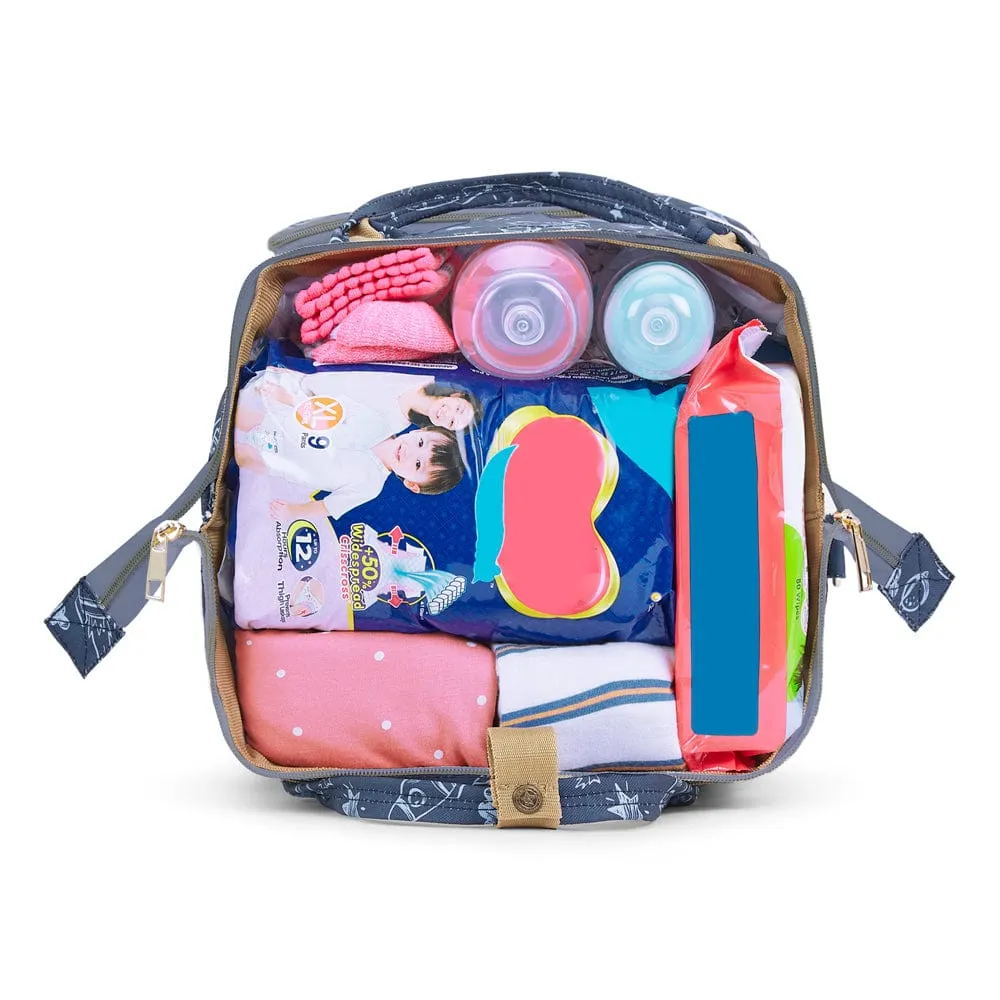 Art on Canvas - Chic Diaper Bag Backpack for New Parents (Capacity - 20L) , Spacewalk