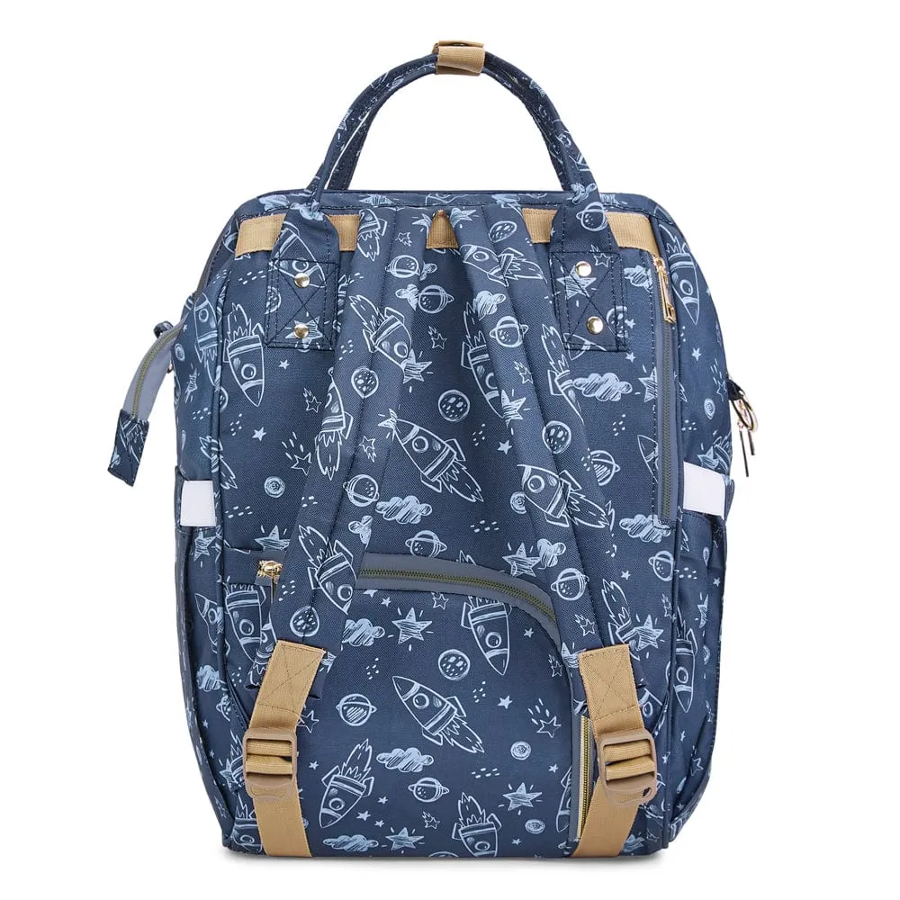 Art on Canvas - Chic Diaper Bag Backpack for New Parents (Capacity - 20L) , Spacewalk