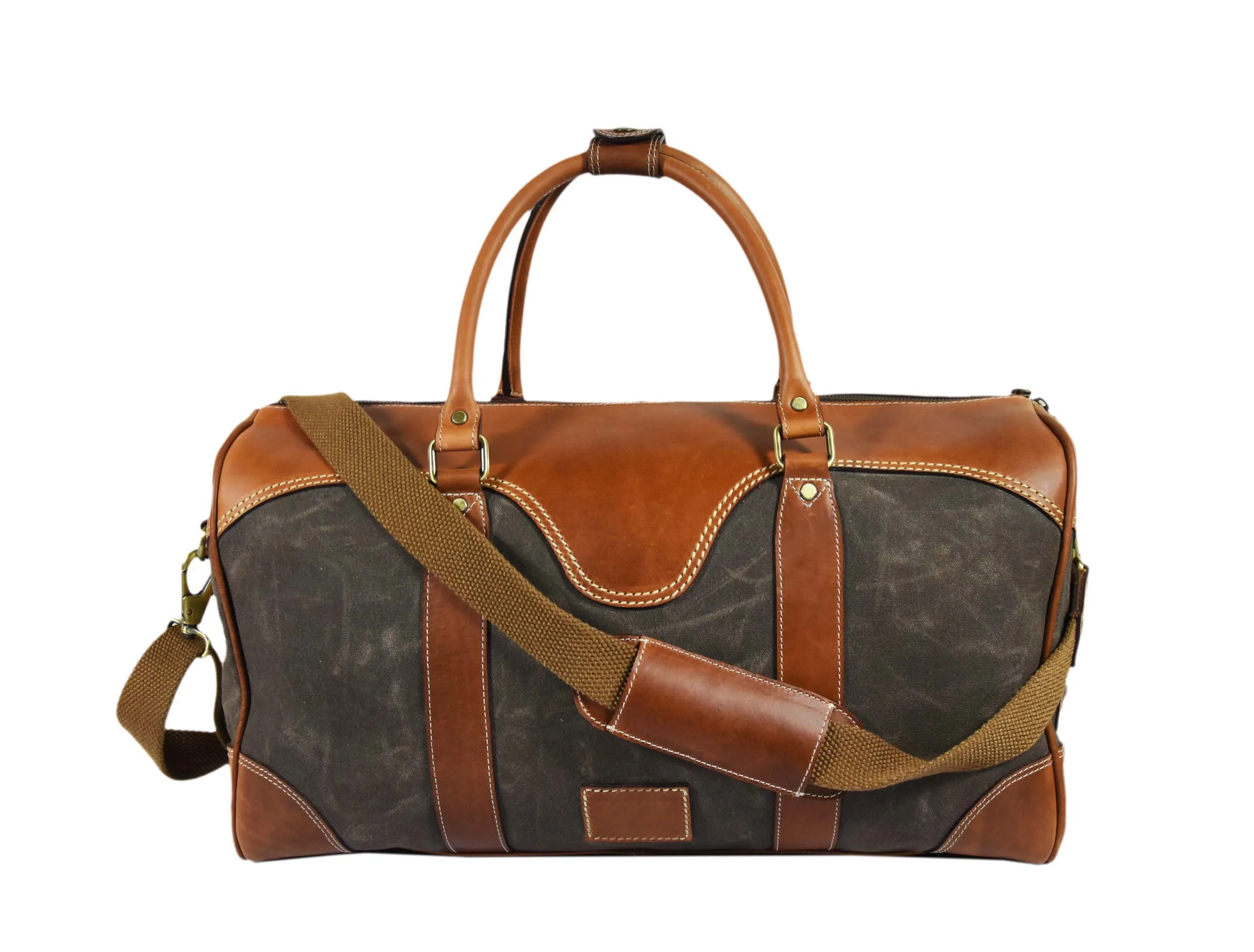 Asbestos Leather Canvas Duffel Bag -  Steel Gray