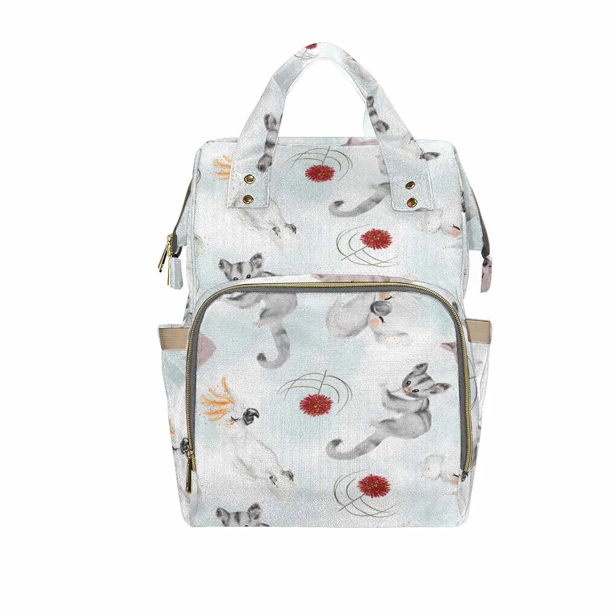 Australian Animals Koala, Sugar Glider, Wombat  Diaper Bag Backpack