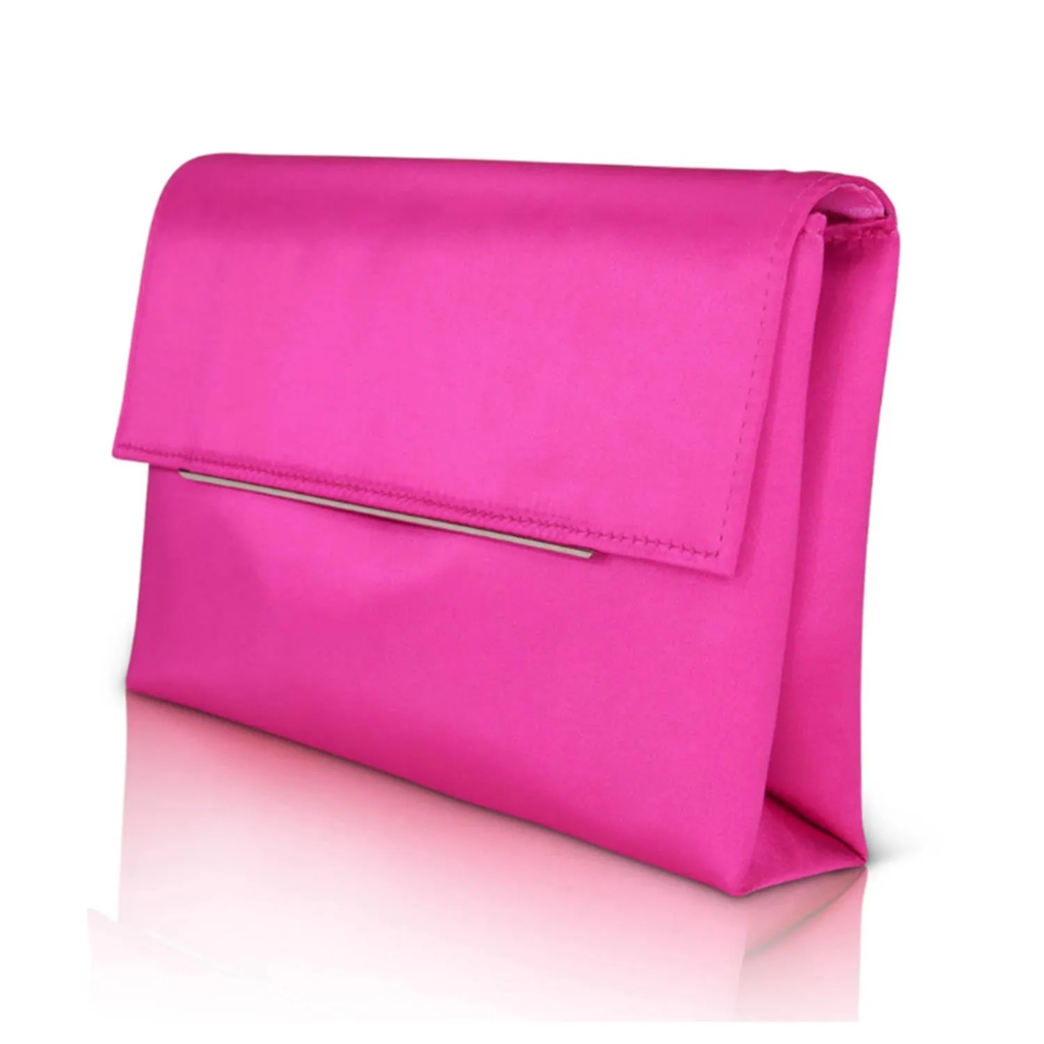 Badgley Mischka Women's Harper Satin Envelope Clutch in Hot Pink