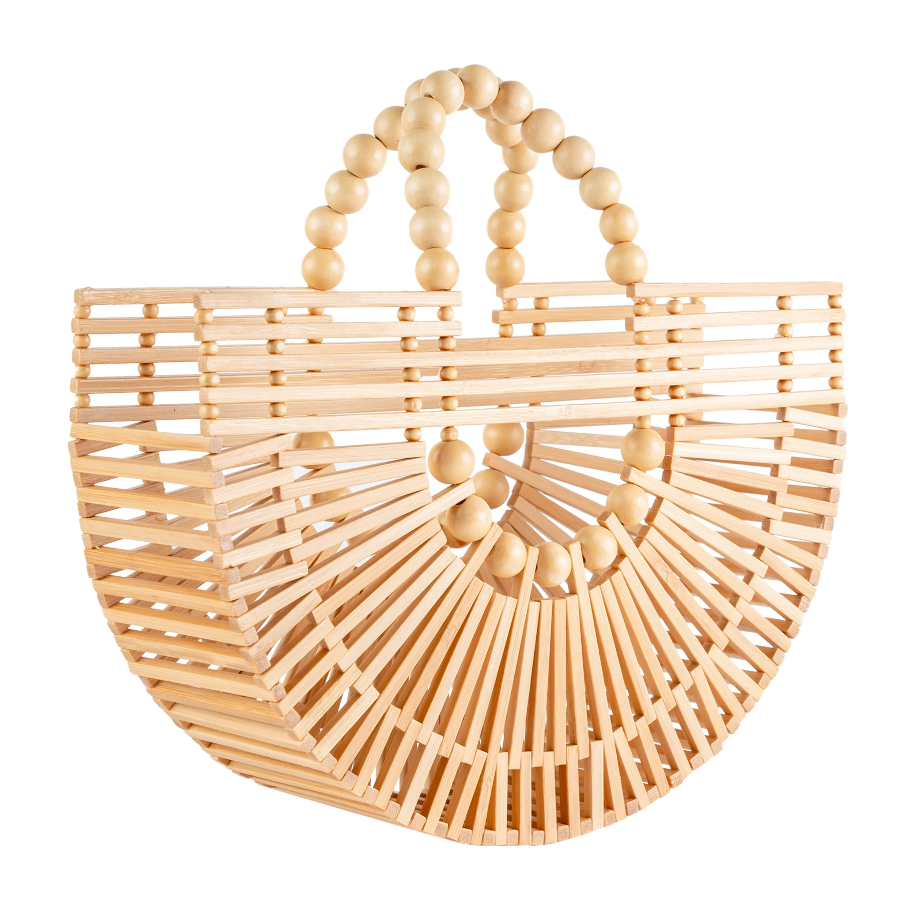 Bamboo Tote - Handcrafted Basket Bag for Women bamboo natural