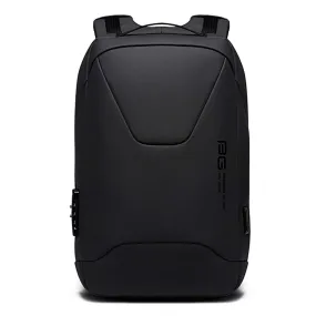 BANGE Water Resistant Anti-Theft Unisex Travel Laptop Backpack with USB Charging and Password Number Lock (Black)