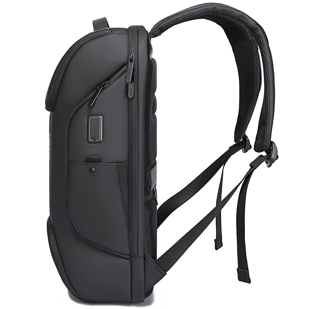 BANGE Water Resistant Polyester Anti-Theft Unisex Travel Laptop Backpack With Usb Charging Port (Black) 21 Litre