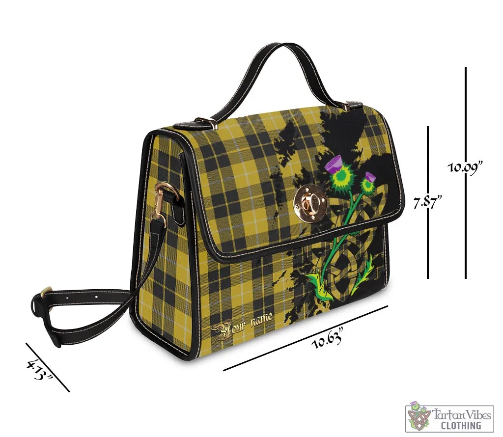 Barclay Dress Tartan Waterproof Canvas Bag with Scotland Map and Thistle Celtic Accents