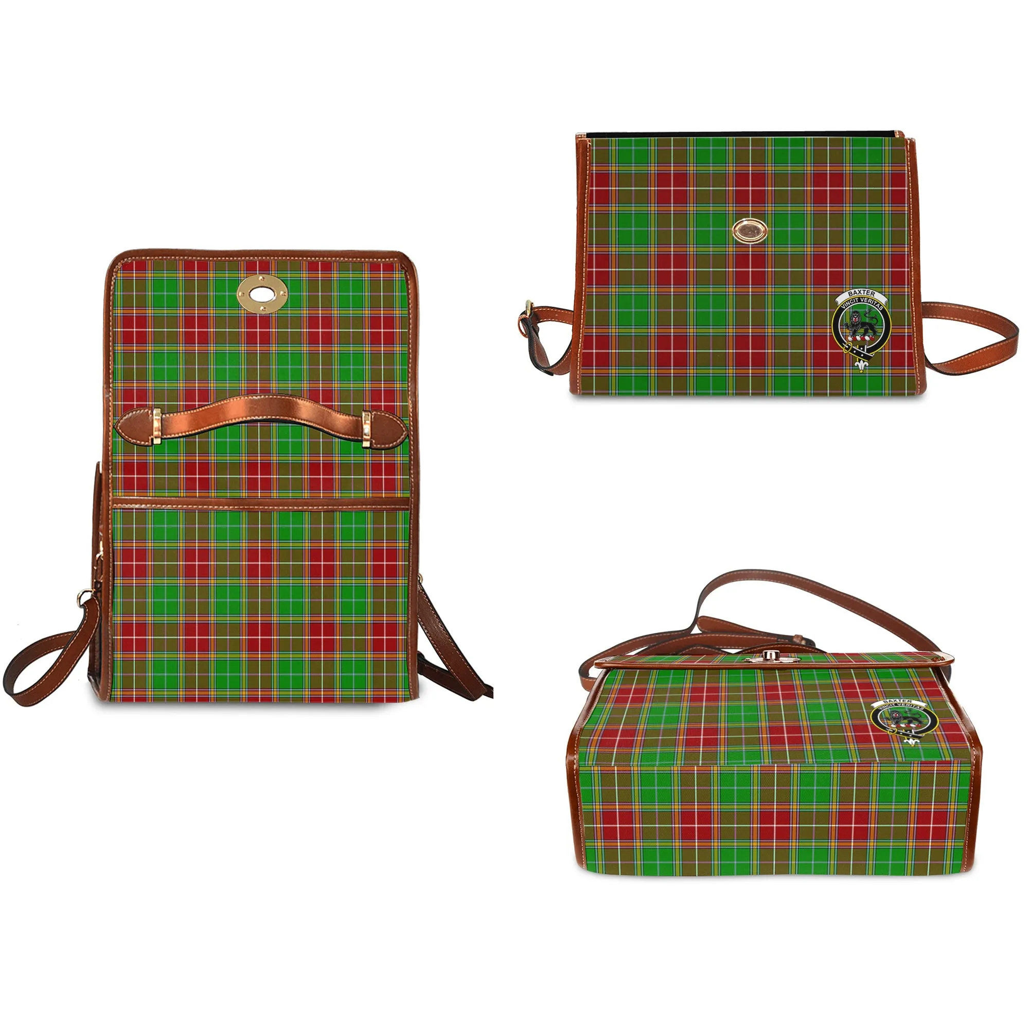 Baxter Modern Tartan Waterproof Canvas Bag with Family Crest