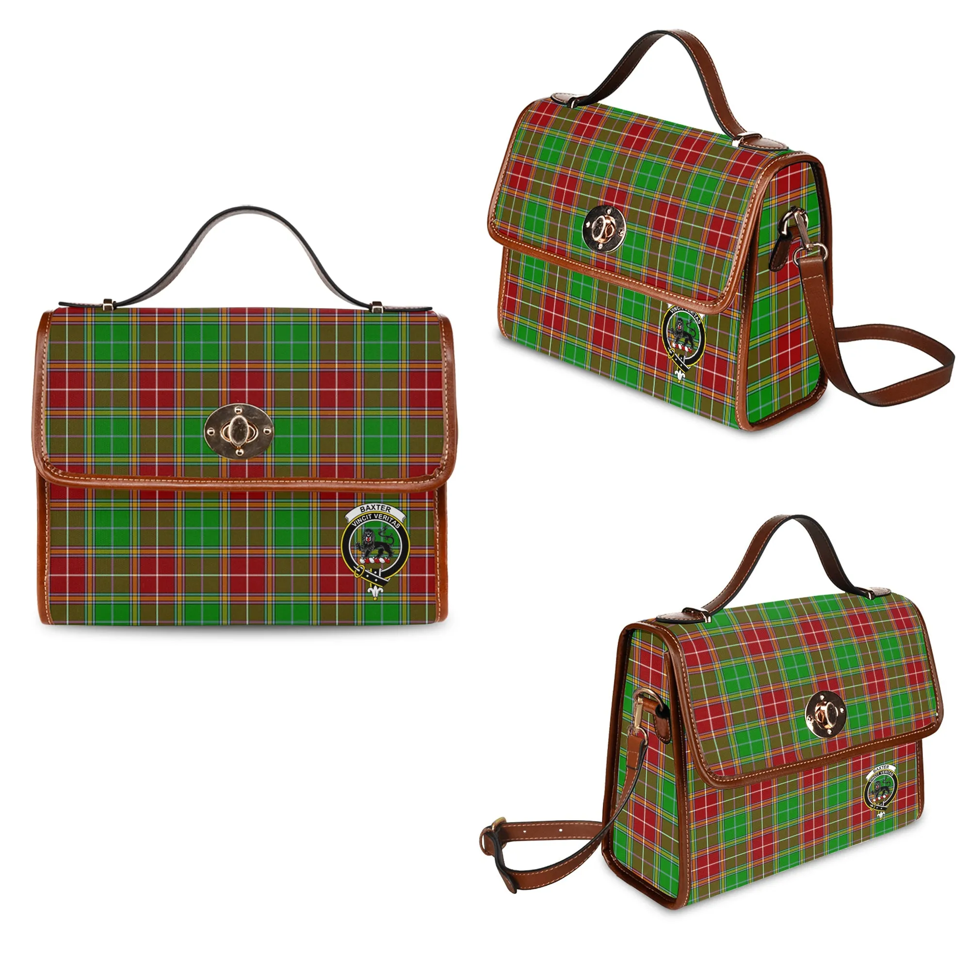 Baxter Modern Tartan Waterproof Canvas Bag with Family Crest