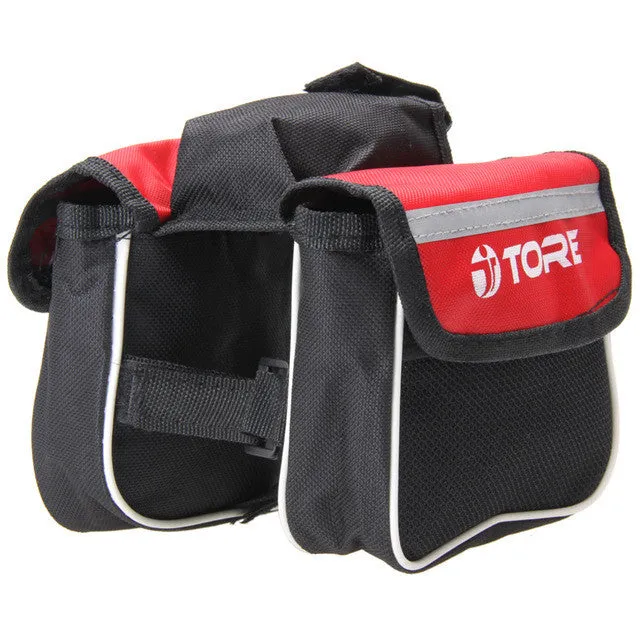 Bicycle Top Frame Double Pouch With Water Bottle Holder