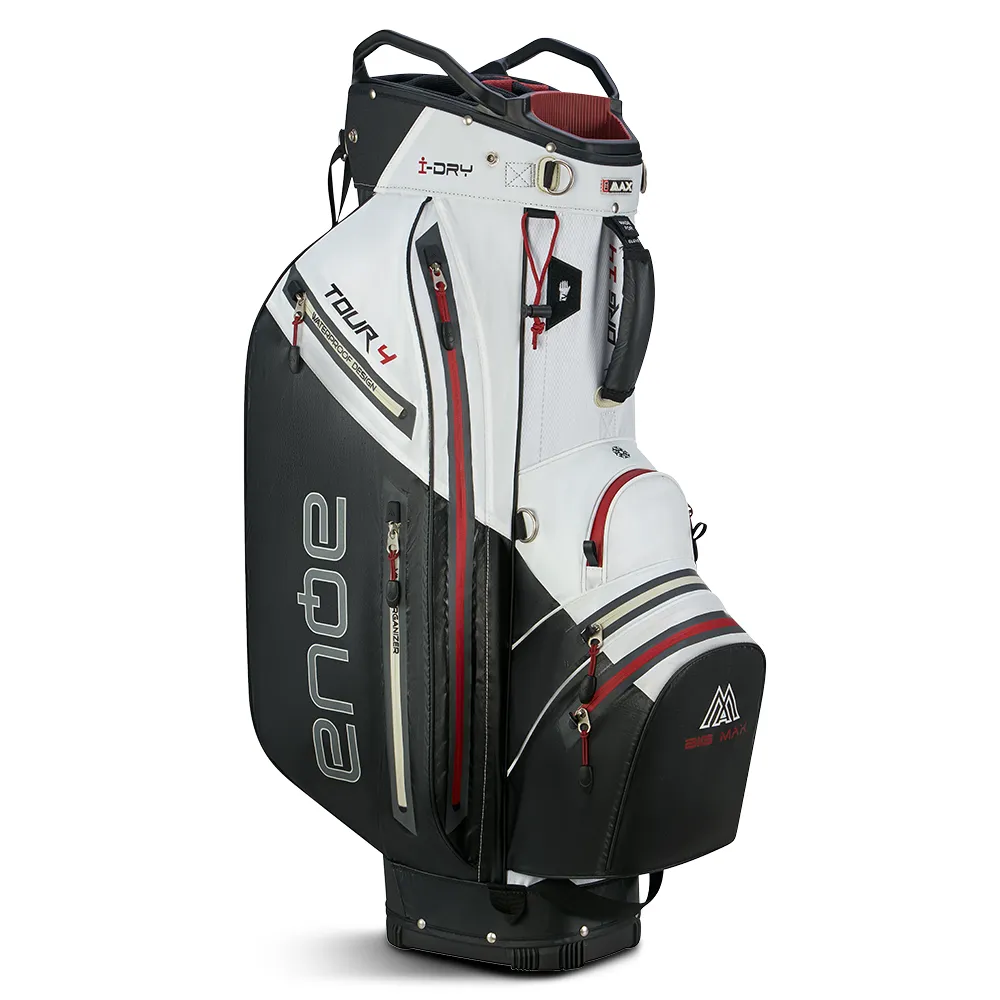 Big Max Aqua Tour 4 Waterproof Cart Bag - White/Black/Merlot