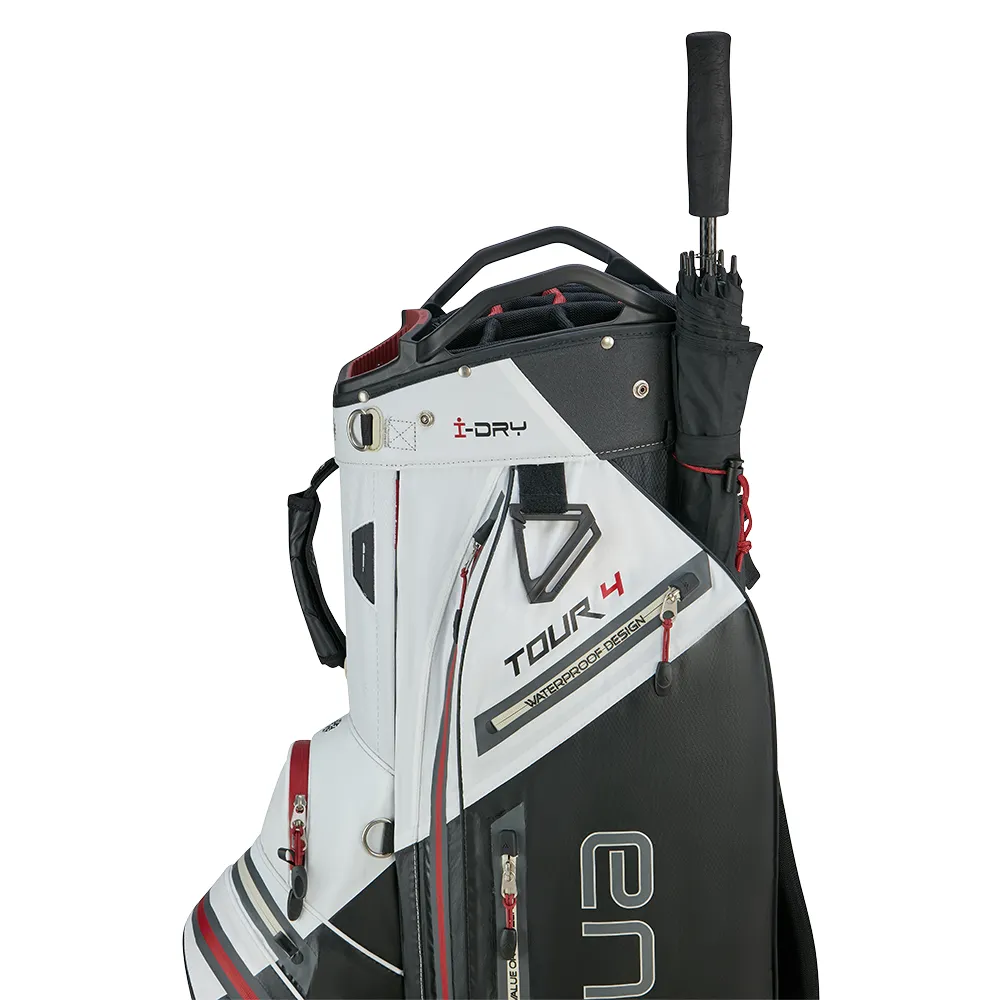 Big Max Aqua Tour 4 Waterproof Cart Bag - White/Black/Merlot