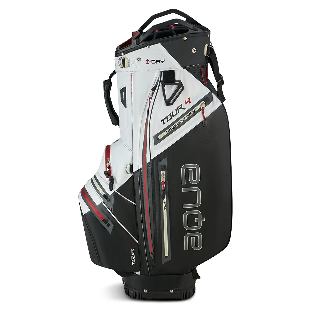 Big Max Aqua Tour 4 Waterproof Cart Bag - White/Black/Merlot