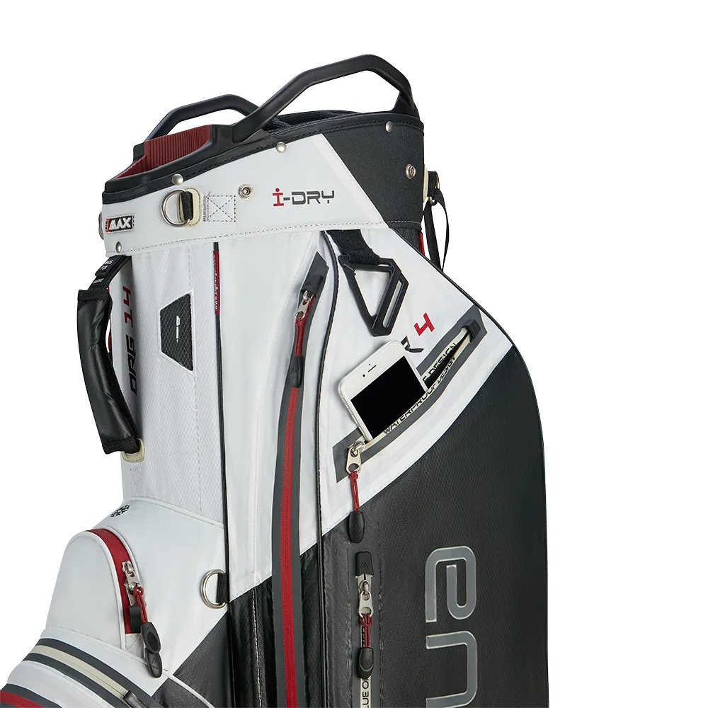 Big Max Aqua Tour 4 Waterproof Cart Bag - White/Black/Merlot