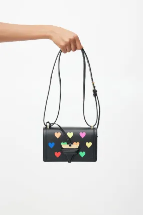 Black & Multi Small Barcelona Heart Crossbody Bag