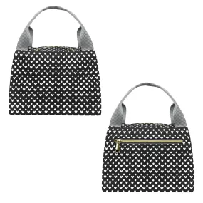 Black With White Mickey Polka Dots Portable Lunch Bag