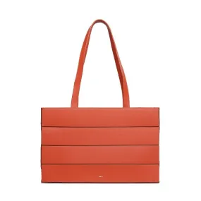 Block Large Foldable Tote Bag - Orange/Brown