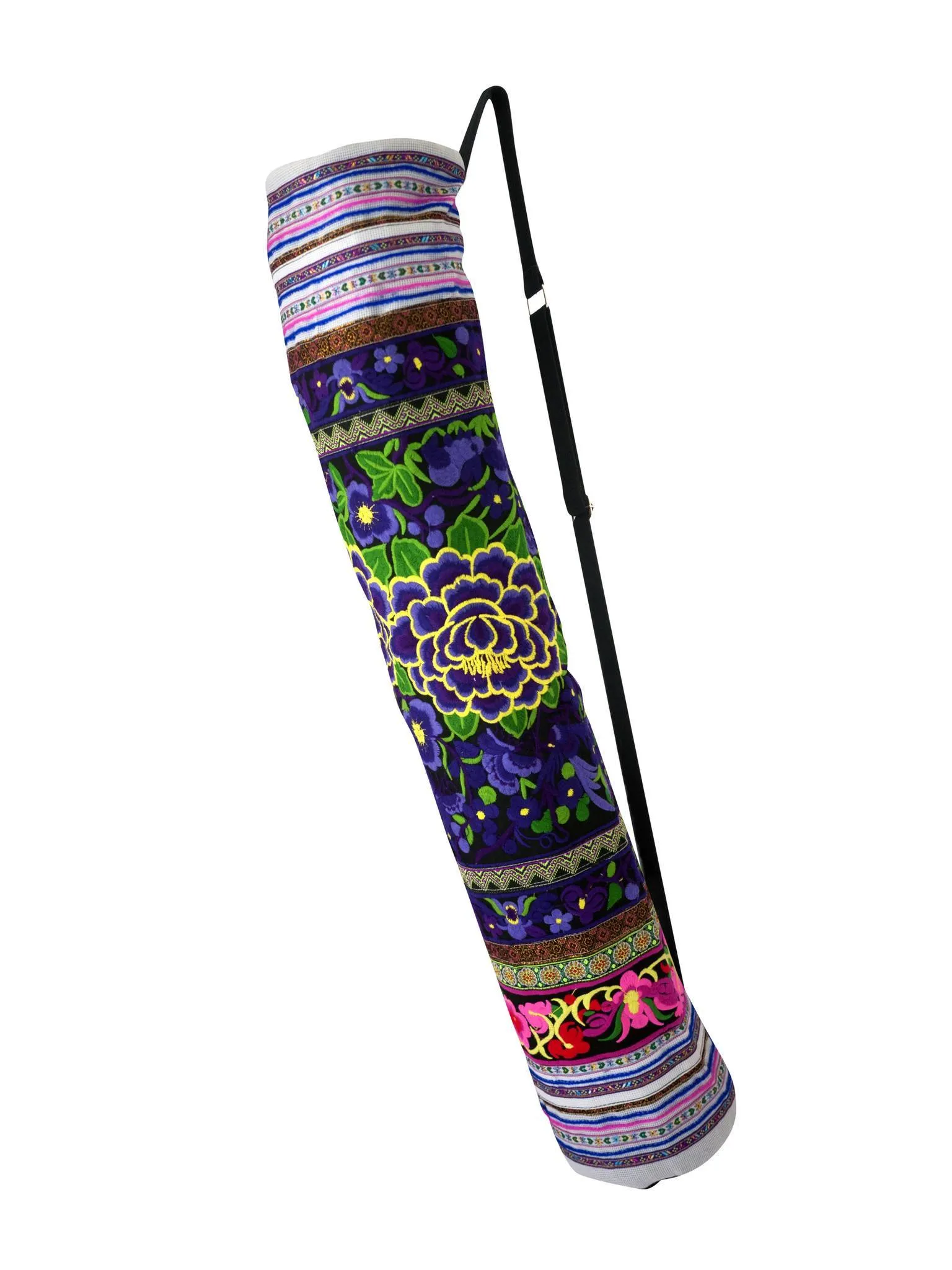 Bohemian Yoga Mat Bag Carrier Embroidered Hill tribe ethnic G