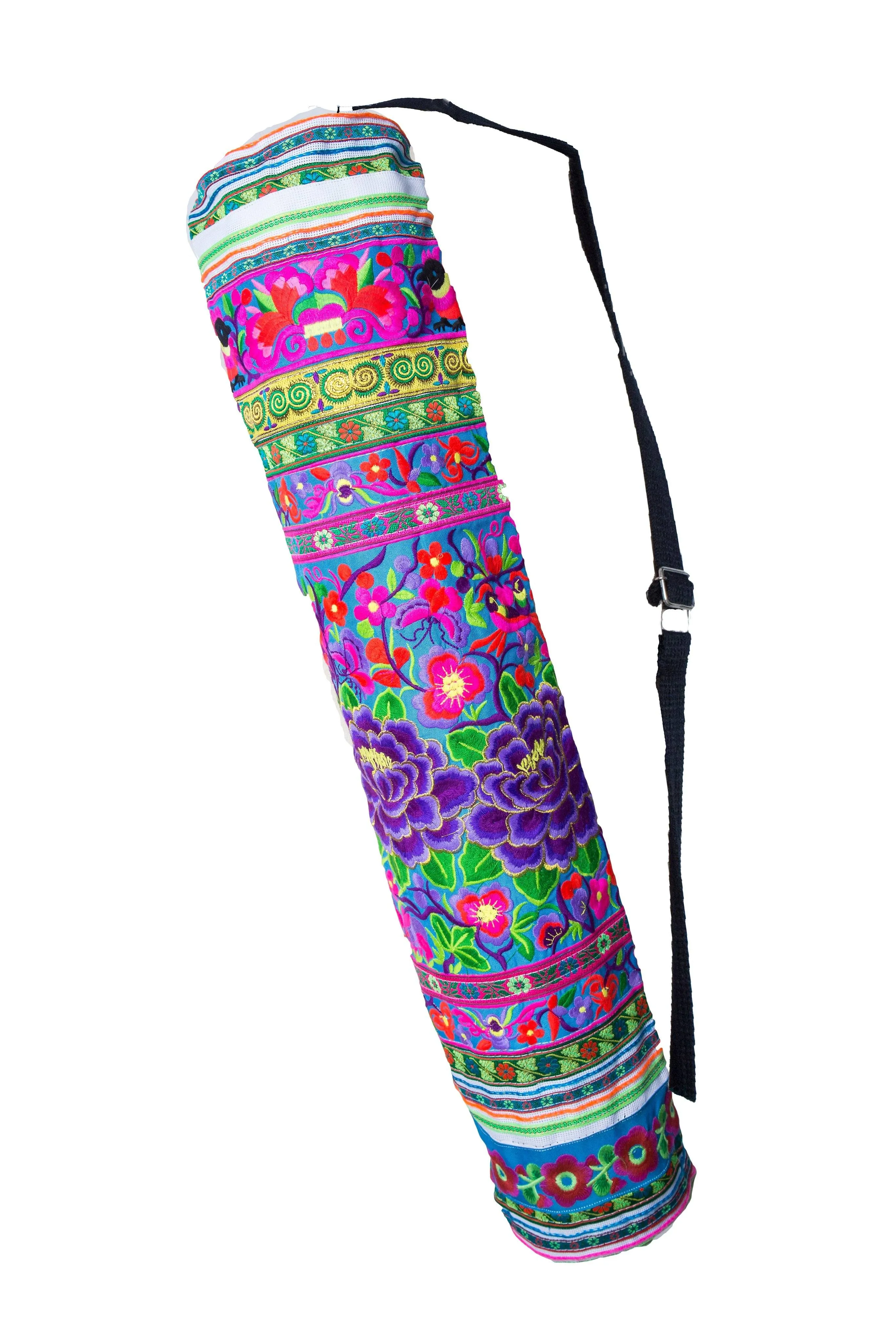 Bohemian Yoga Mat Bag Carrier Embroidered Hill tribe ethnic G