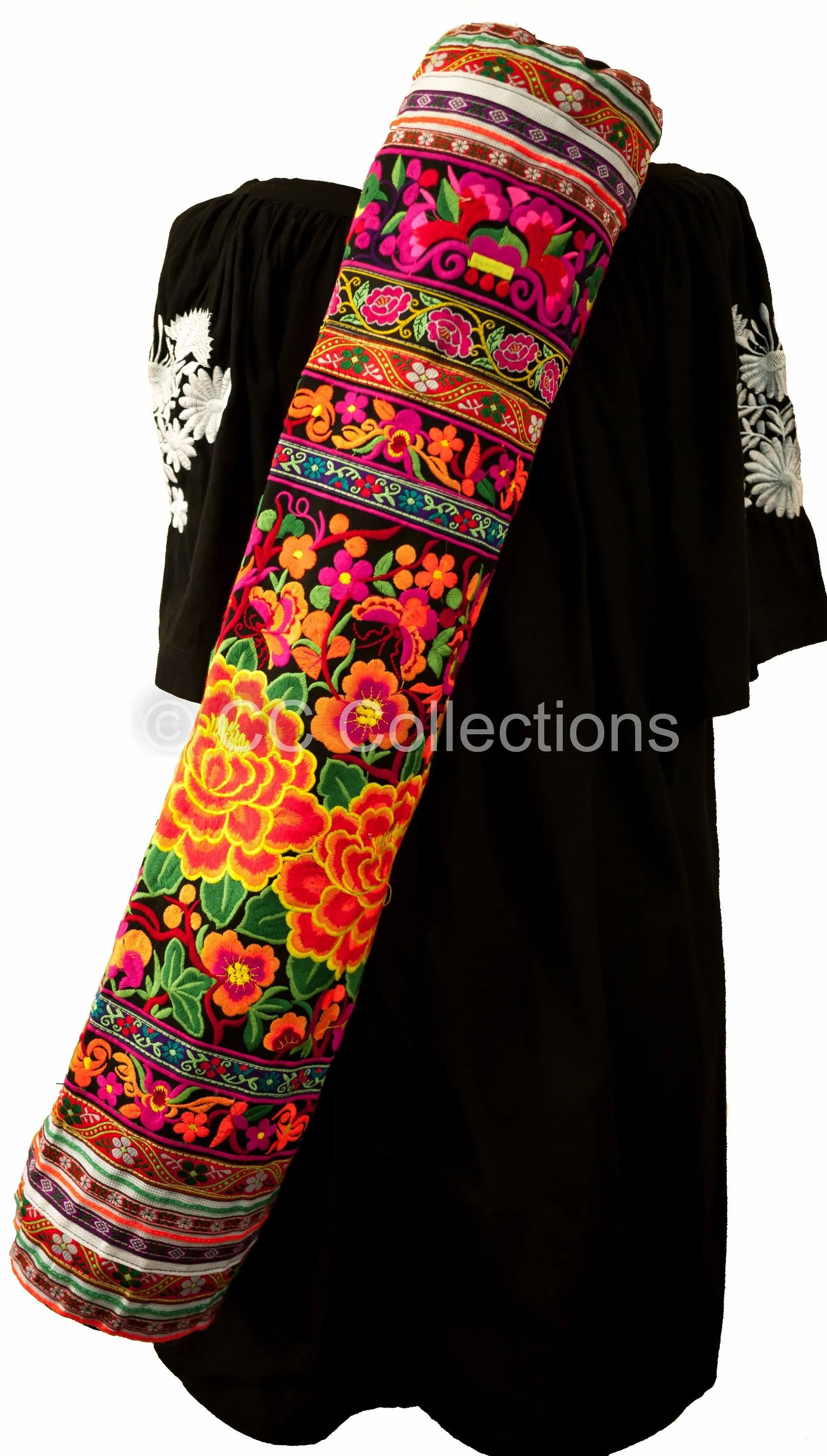 Bohemian Yoga Mat Bag Carrier Embroidered Hill tribe ethnic G