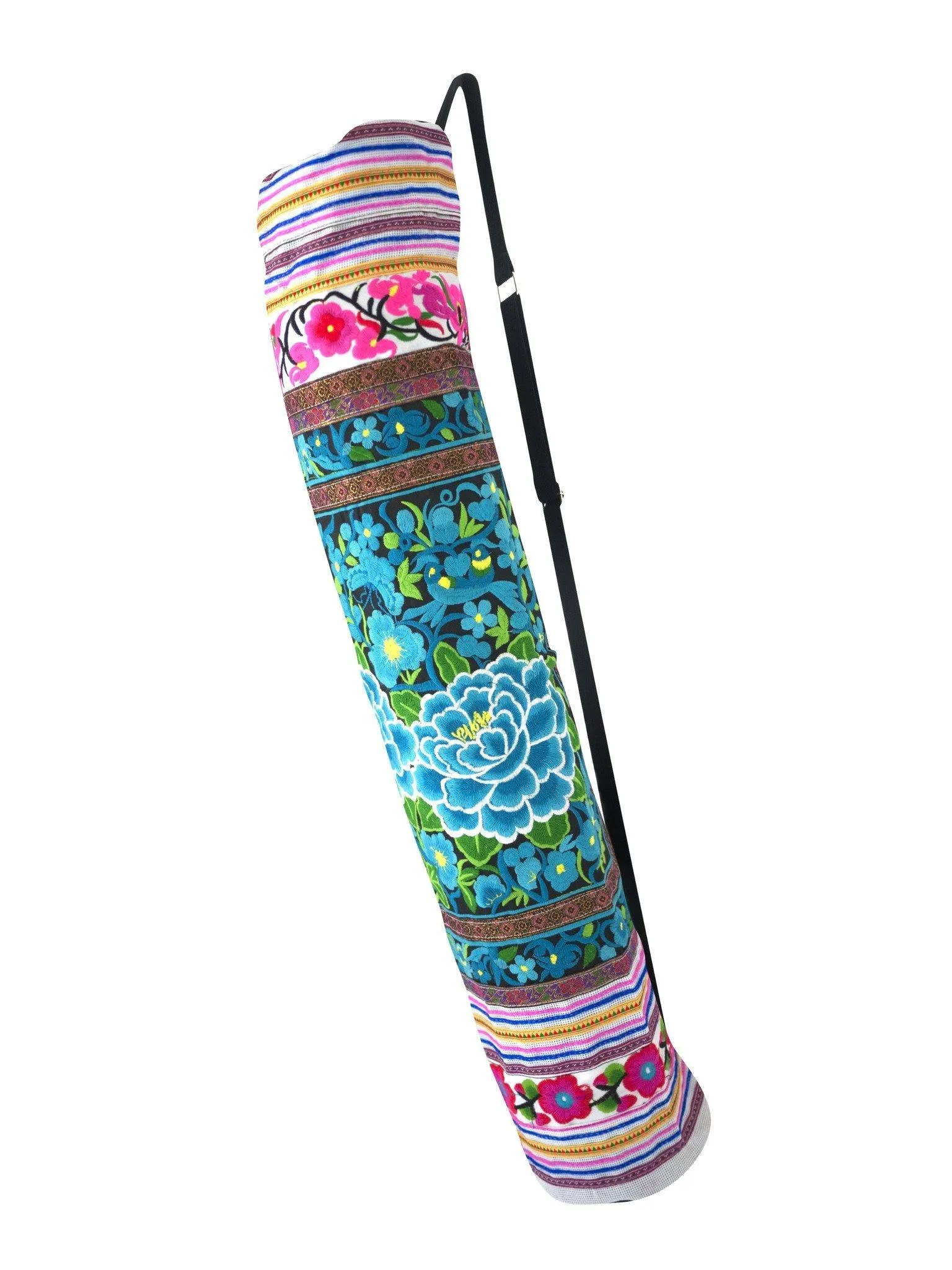 Bohemian Yoga Mat Bag Carrier Embroidered Hill tribe ethnic G