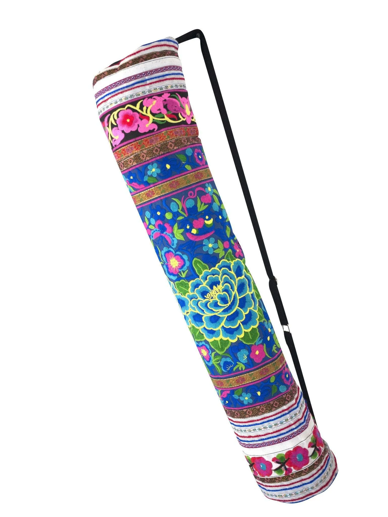 Bohemian Yoga Mat Bag Carrier Embroidered Hill tribe ethnic G