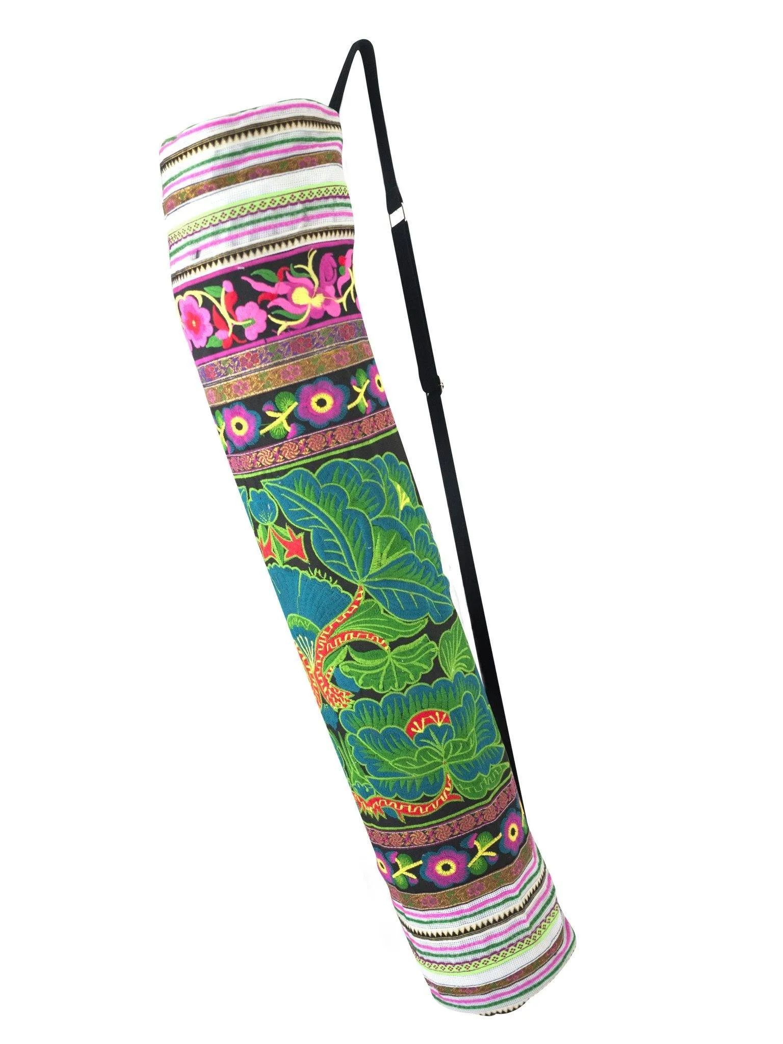 Bohemian Yoga Mat Bag Carrier Embroidered Hill tribe ethnic G