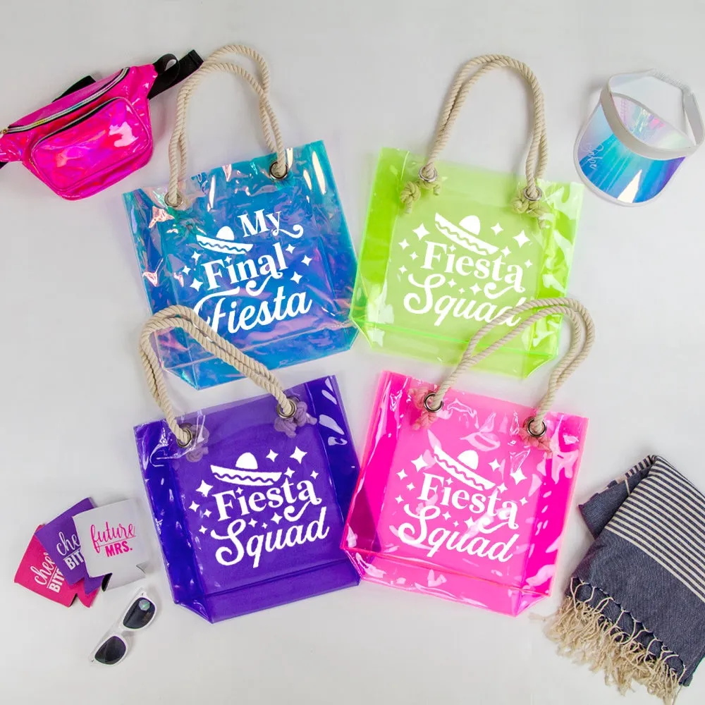 Bridesmaid Tote - Personalized Bachelorette Final Fiesta Neon  Waterproof Bags