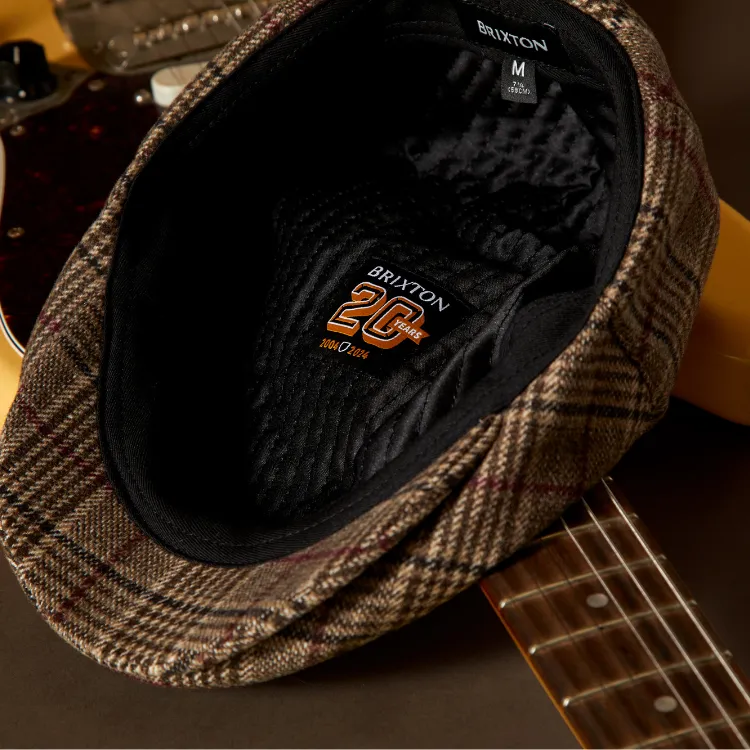 Brixton 20th Anniversary Hooligan Cap - Brown Plaid