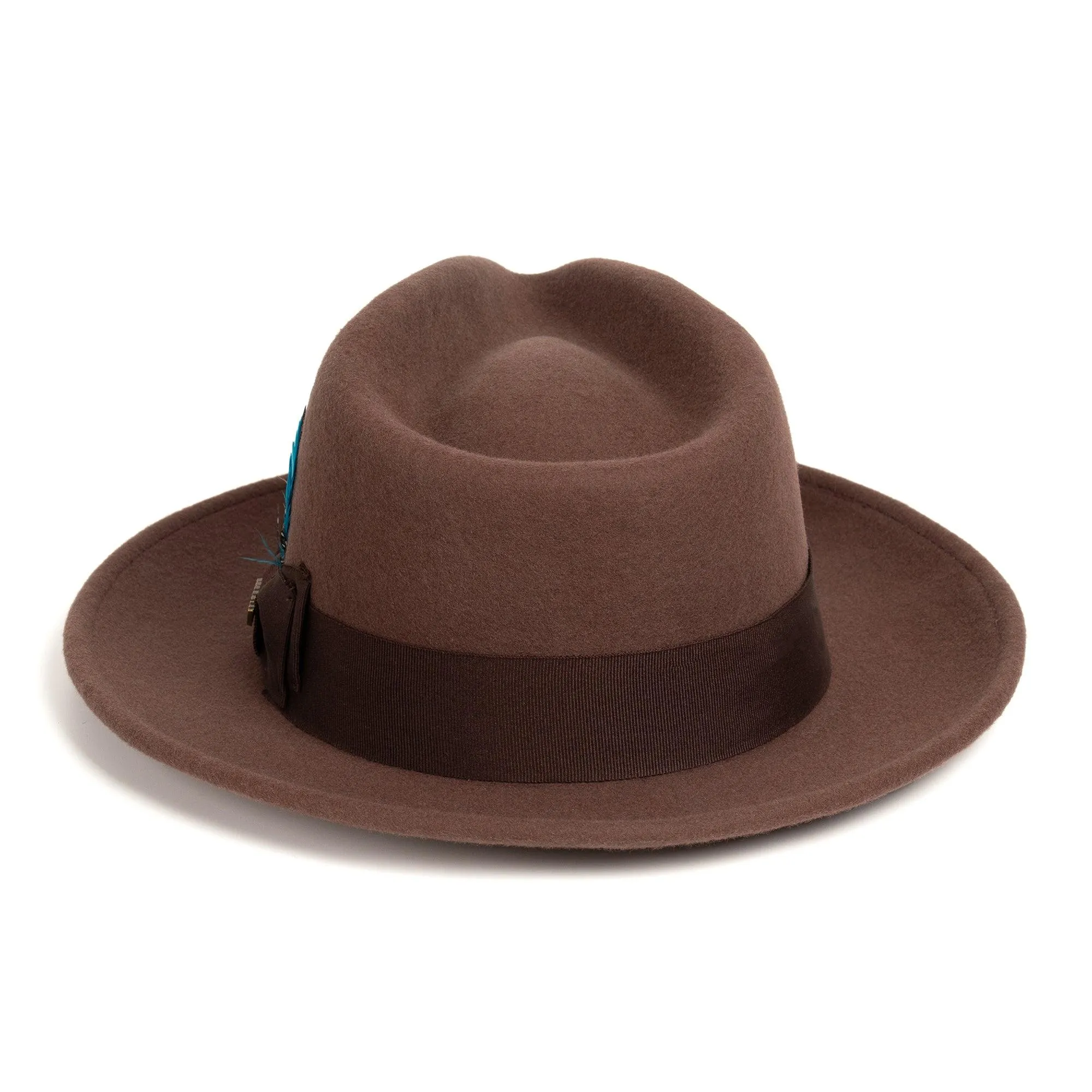 Brown Fedora 100% Australian Wool Crushable Hat