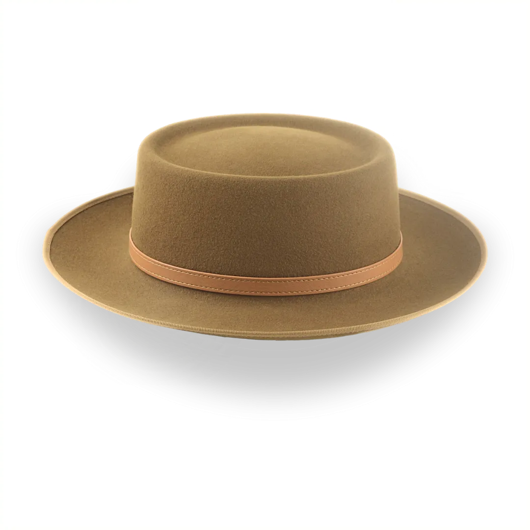 Brown Short Brim Western Fedora in Durable Fur Felt | The Bison