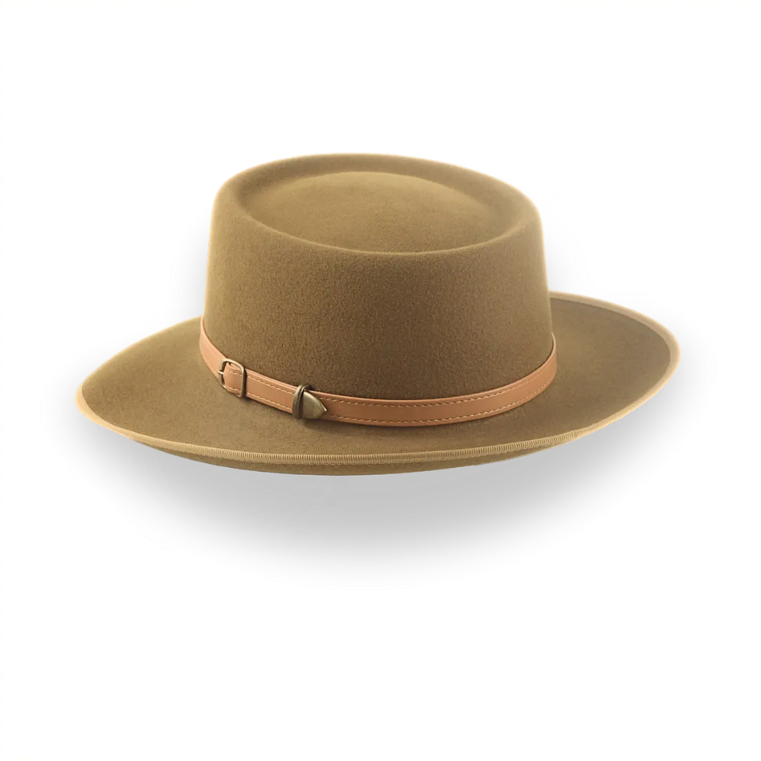 Brown Short Brim Western Fedora in Durable Fur Felt | The Bison