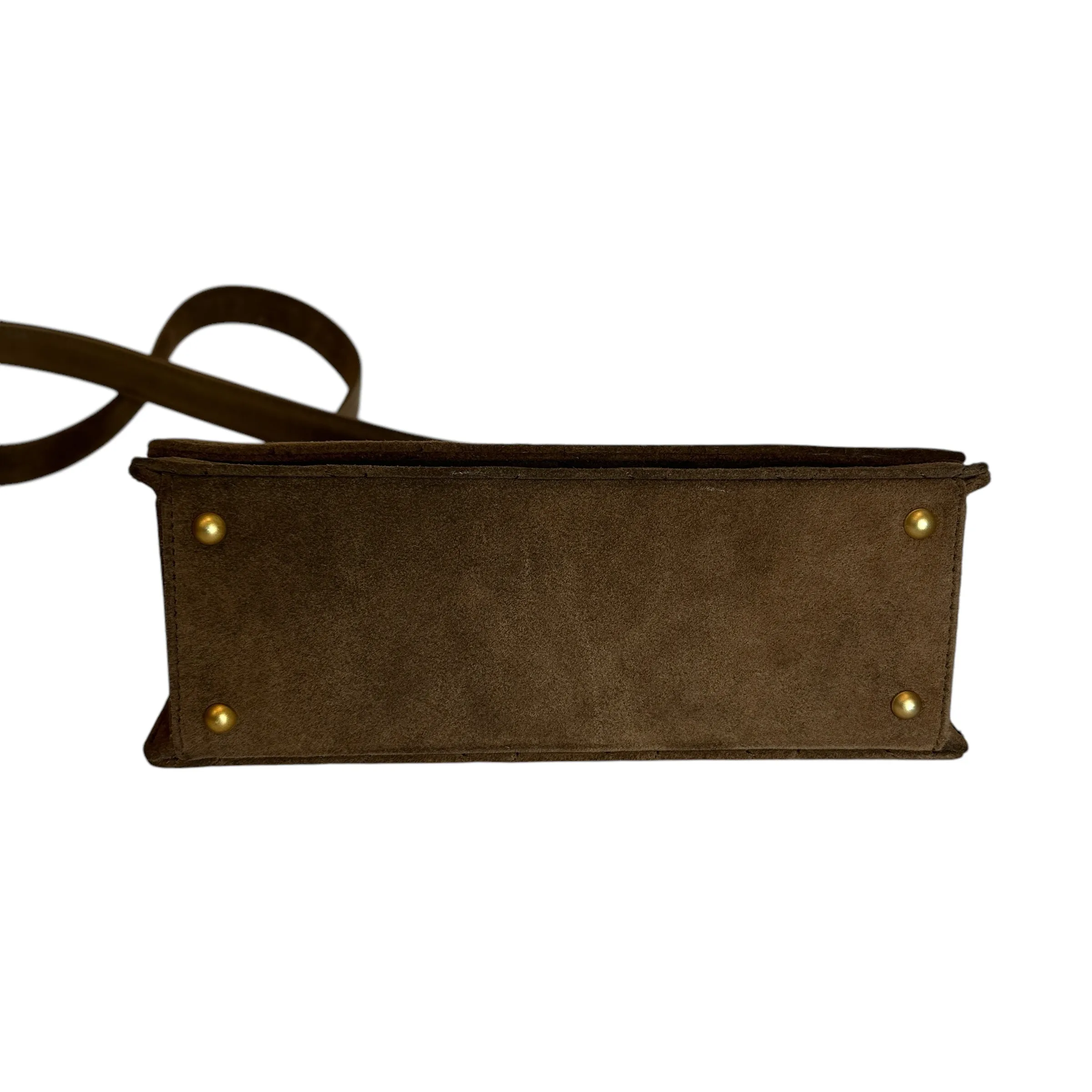 Brown Suede Flap Bag