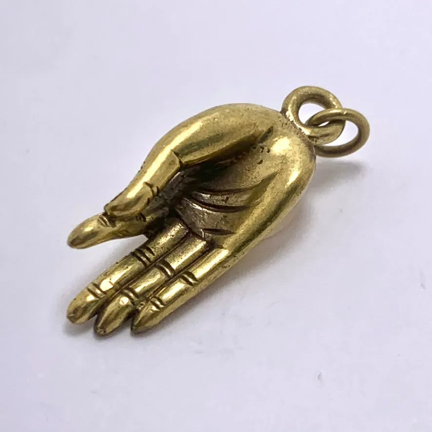 Buddha Hand Charm, 14x35mm, Brass