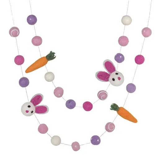 Bunny & Carrot Easter Garland- Lavender, Pink